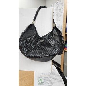 Chrome Bones Dog Carrier Tote Bag Black Woven Mesh Sides Braided Handle Pet